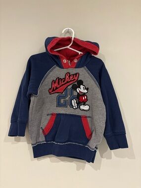 Disney Mickey Colorblock Hoodie - Navy, Gray & Red